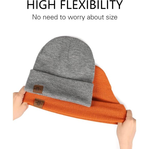 Men and Women Red Acrylic Stretchy Daily Knit Stretchable Warm Winter Beanie Hat - Picture 6 of 7